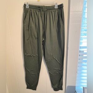 Green cotton joggers